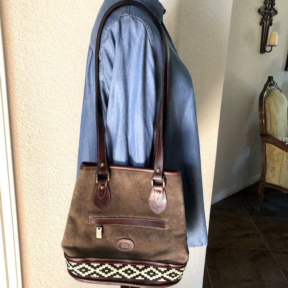 Argentina Leather La Bayanka Bag Tribal Boho Shoulder Tote Bohemian Brown